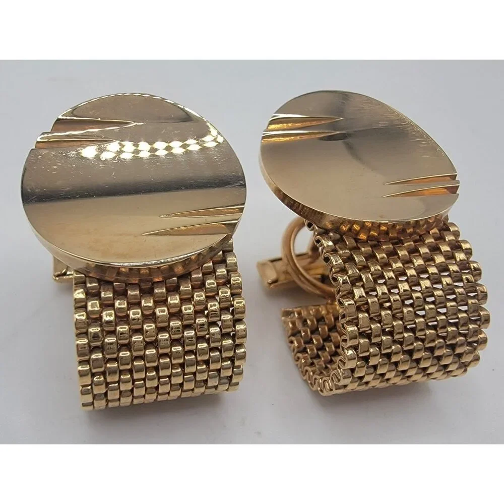 Vintage Cuff Links Cufflinks‎ Two Pair Black / Silver and Gold Tone Classic Look